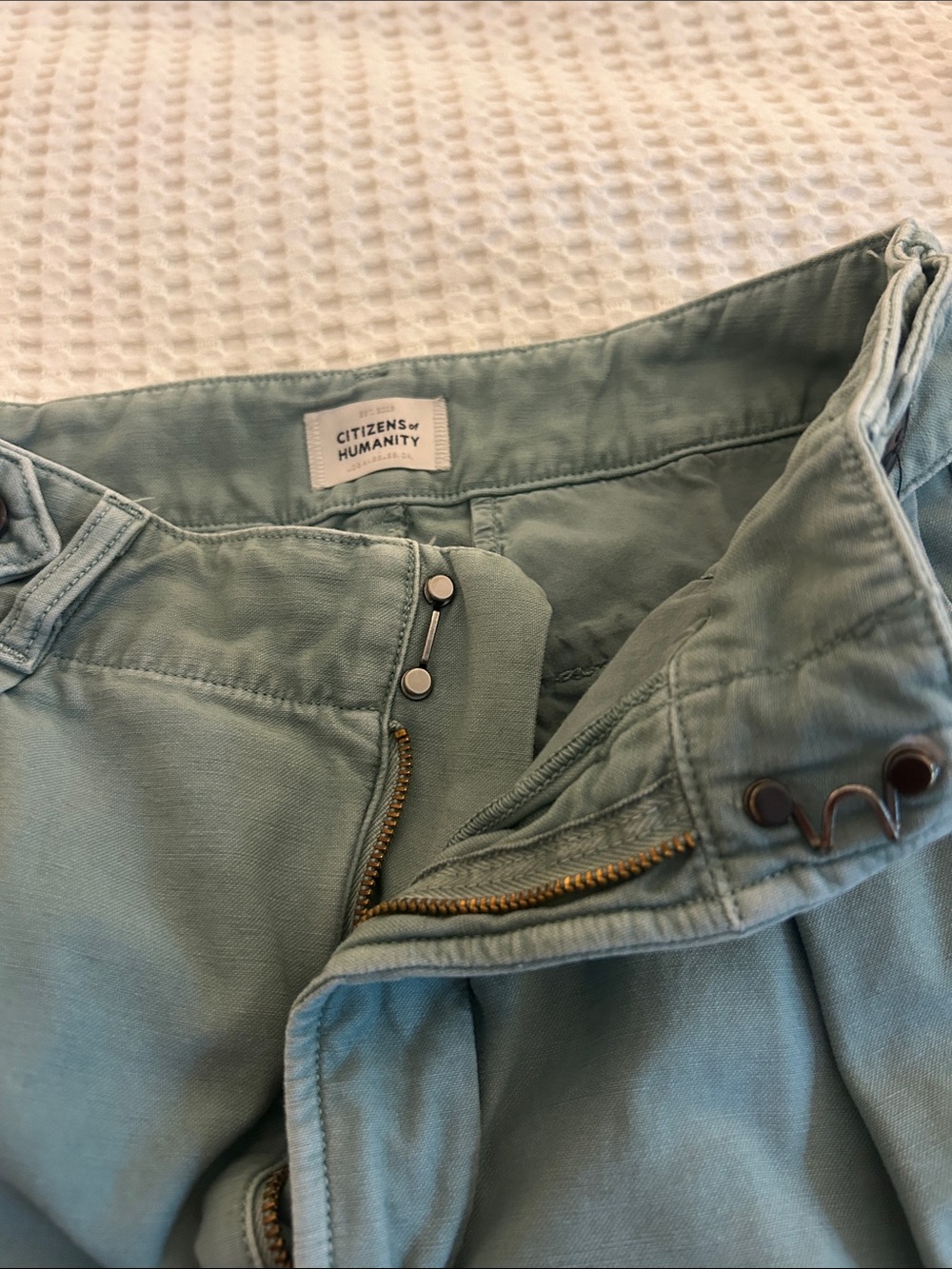 Citizens Of Humanity Payton Utility High Rise Trouser Sage Green Wide Leg Pants - Picture 13 of 13